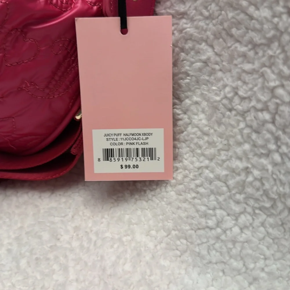Juicy Couture: Juicy Puff Halfmoon Xbody in color Pink Flash, NWT - Picture 6 of 6